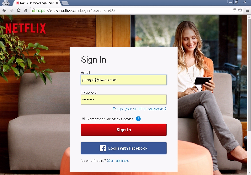 Netflix Login Screen