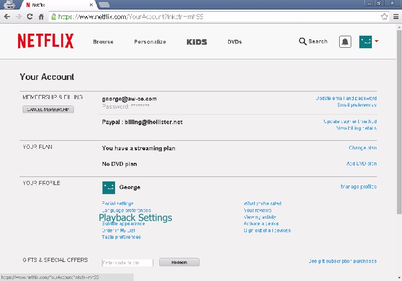 Netflix Profile Screen